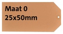 Etiquette carton n° 0 200g 25x50mm brun 1000 pièces