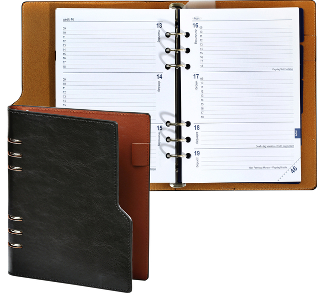 Organiseur Kalpa Clipbook A5 avec Agenda 2023-2024 7 jours/2 pages noir