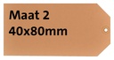 Etiquette carton n°2 200g 40x80mm chamois 1000pcs.