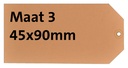 Label karton nr 3 200gr 45x90mm chamois 1000 stuks