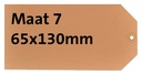 Etiquette carton n°7 200g 65x130mm chamois 1000 pièces