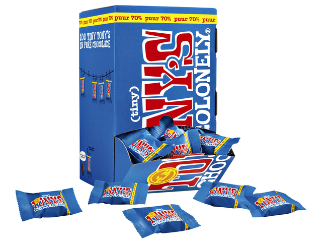 Chocolat Tony's Chocolonely Tiny noir boîte 100 pièces
