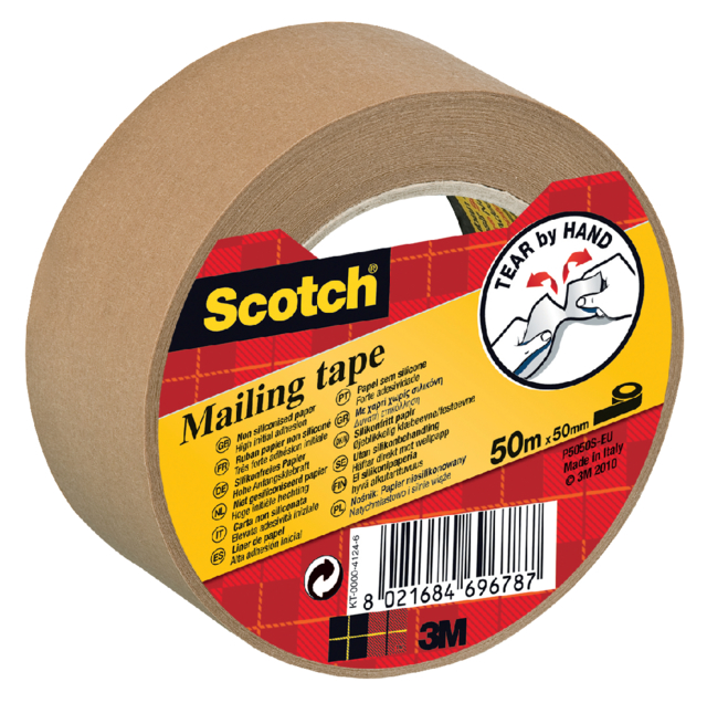 Verpakkingstape Scotch P5050 50mmx50m bruin papier