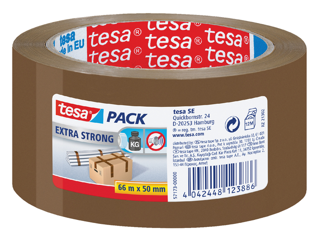Ruban adhésif tesapack® Extra Strong 66mx50mm PVC brun
