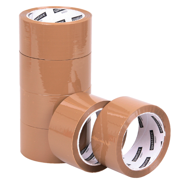 Ruban d'emballage Quantore 50mmx60m PP brun 6 rouleaux