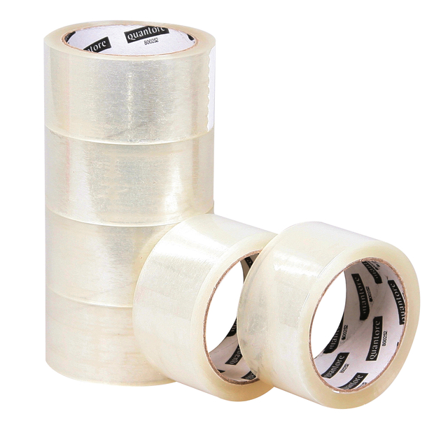 Verpakkingstape Quantore 50mmx60m PP transparant 6 rollen
