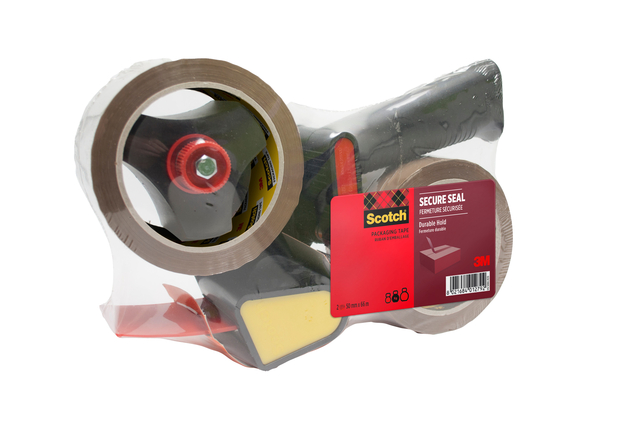 Dérouleur d'emballage Scotch avec 2 rouleaux Secure Seal 66mx50mm brun