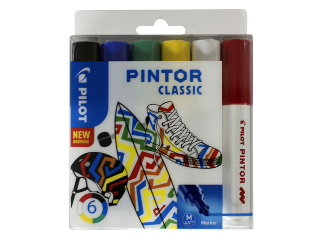 Feutre PILOT Pintor Classic Medium assorti 6 pièces