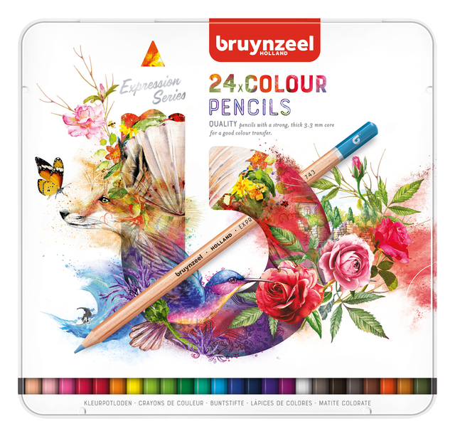 Crayon de couleur Bruynzeel Expression boîte 24 couleurs