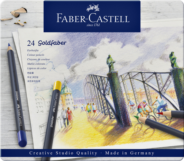 Crayon de couleur Faber-Castell Goldfaber boîte 24 pièces assorti