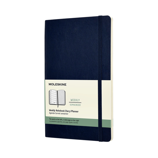 Agenda notitieboek 2023 Moleskine 12mnd Large soft cover saffierblauw