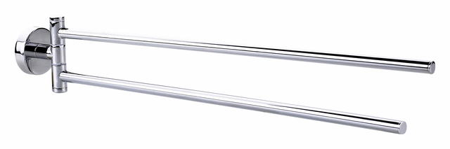 Porte-serviettes tesa® Smooz 2 bras métal chromé brillant autocollant