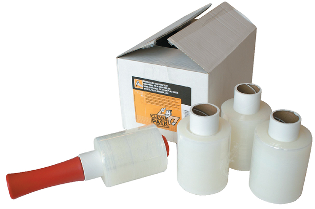 Film d’emballage CleverPack 100mmx250m 20mic + dérouleur transparent 6 rouleaux