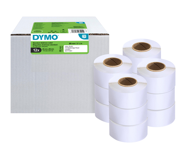 Etiquette adresse Dymo LabelWriter 28x89mm 12 rouleaux 130 pcs blanc