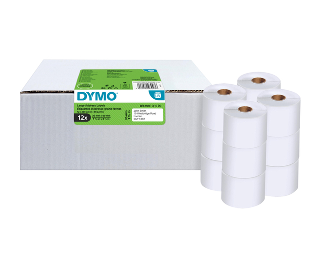 Etiquette adresse Dymo LabelWriter 36x89mm 12 rouleaux à 260 pièces blanc