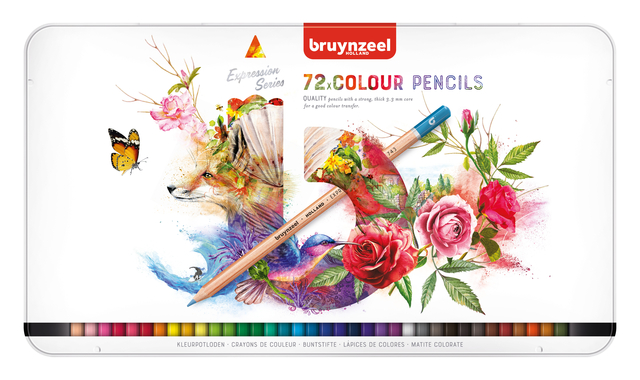 Crayon de couleur Bruynzeel Expression boîte métal 72 couleurs