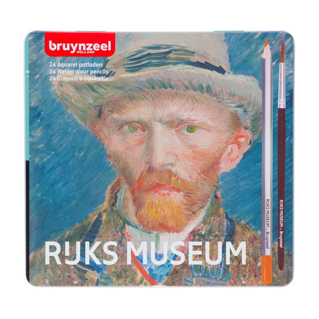 Crayon aquarelle Bruynzeel Rijksmuseum Van Gogh boîte métal 24 pièces assorti