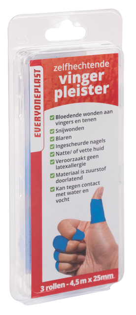 Pansement doigt adhésif Allglue rouleau 25mmx4,5m bleu 3 rouleaux