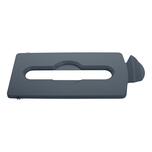 Deksel Rubbermaid Slim Jim Recyclestation inwerpopening voor papier grijs