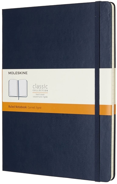 Carnet de notes Moleskine XL 190x250mm ligné bleu saphir