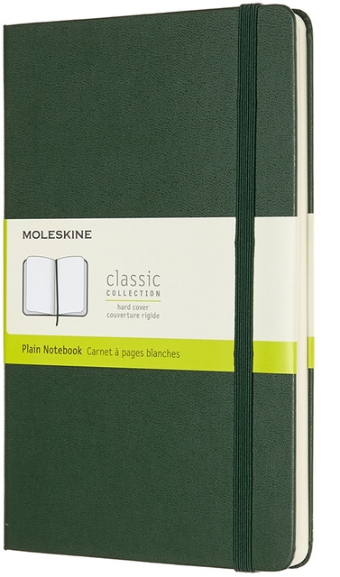 Notitieboek Moleskine large 130x210mm blanco hard cover myrtle green