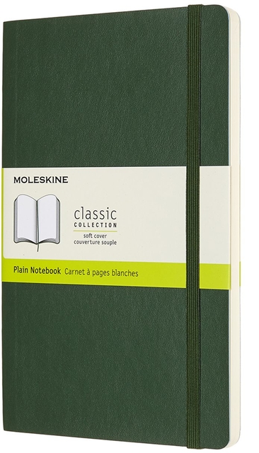 Notitieboek Moleskine large 130x210mm blanco soft cover myrtle green