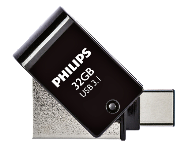 Clé USB 3.1 Philips 2-en-1 USB-A 32Go noir
