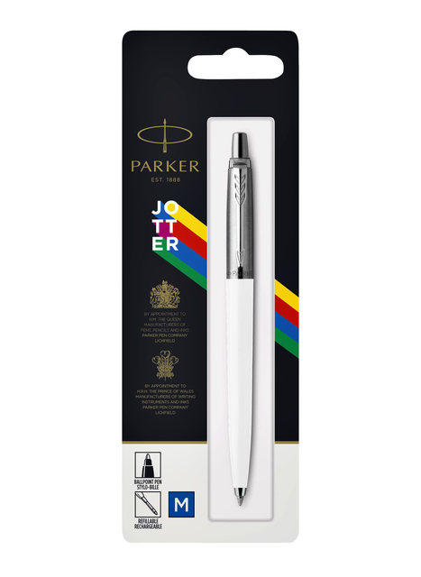 Balpen Parker Jotter Original white CT medium blister à 1 stuk