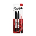 Feutre Sharpie Twin TIp ogive Ultra Fin & Fin noir blister 2 pièces