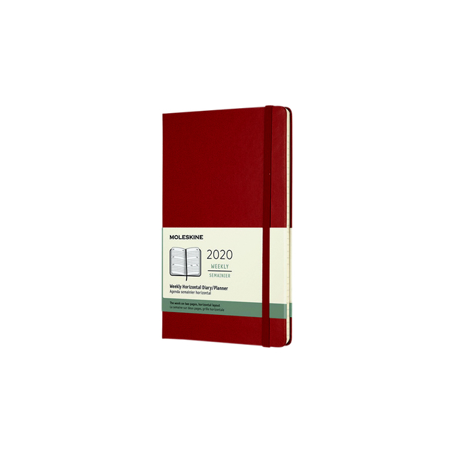 Agenda 2020 Moleskine 12mnd wkly large hard rood