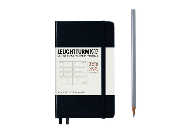 Agenda 2020 Leuchtturm black 18mnd A6