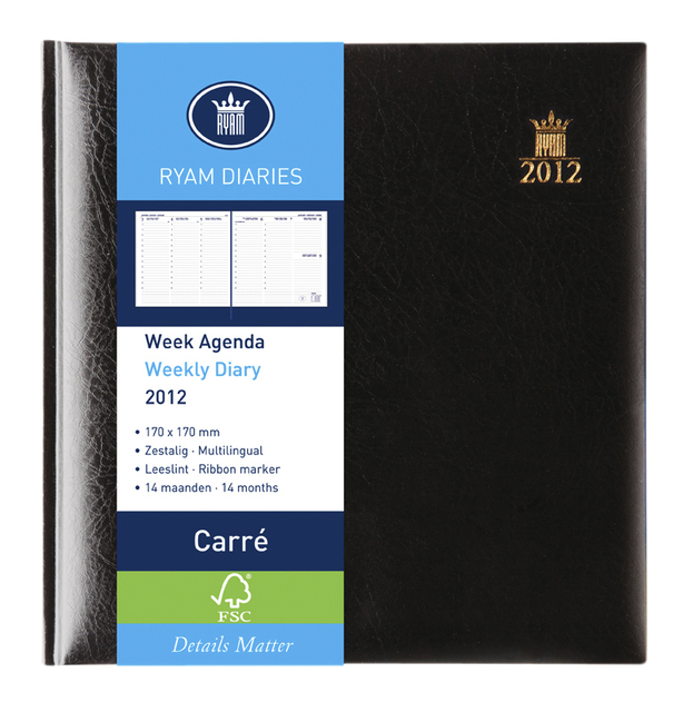 Agenda 2020 Ryam Carré Classic zwart