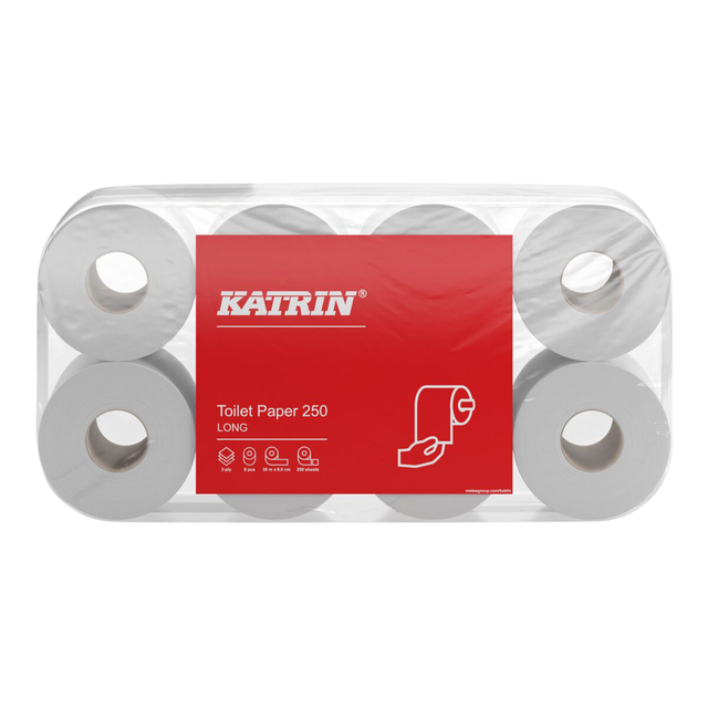 Papier toilette Katrin 3 épaisseurs 250 feuilles blanc
