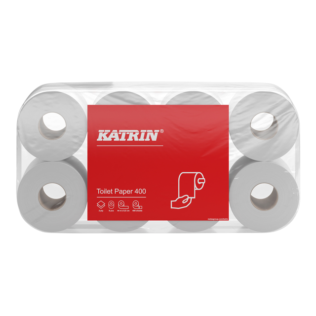 Papier toilette Katrin 2 épaisseurs 400 feuilles blanc