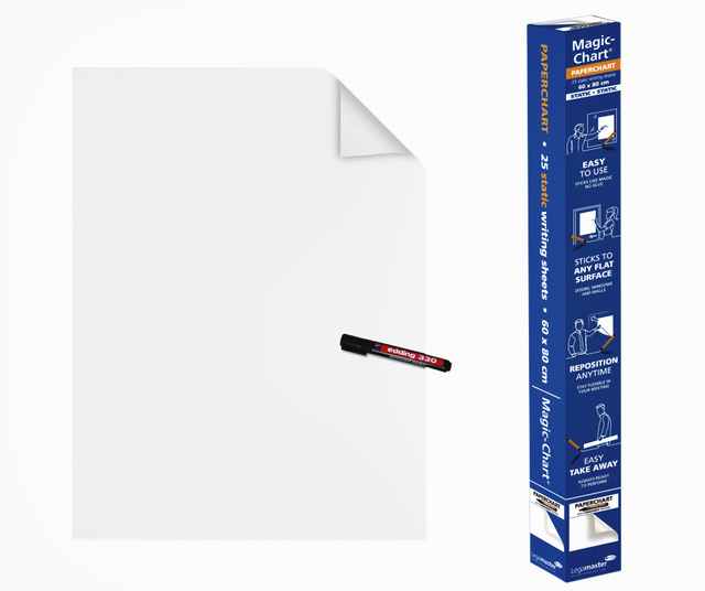 Magic-Chart Legamaster Feuille Paperchart 600x800mm blanc 25 feuilles