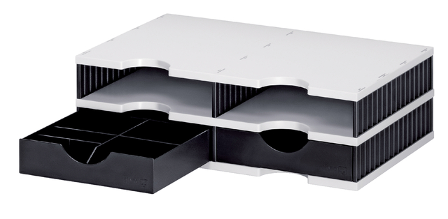 Module de classement Styrodoc A4 4 casiers noir/gris