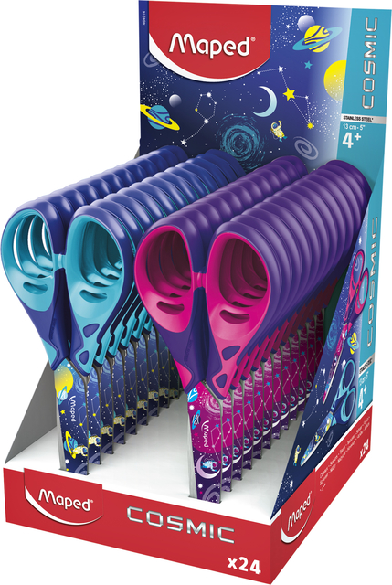 Ciseaux Maped Cosmic 130mm présentoir 24 pièces assorti