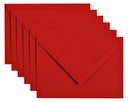 Enveloppe Papicolor C6 114x162mm rouge paquet 6 pièces