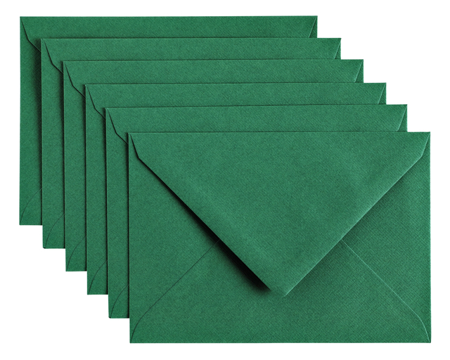 Enveloppe Papicolor C6 114x162mm vert sapin paquet 6 pièces