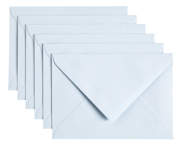 Enveloppe Papicolor C6 114x162mm bleu bébé paquet 6 pièces
