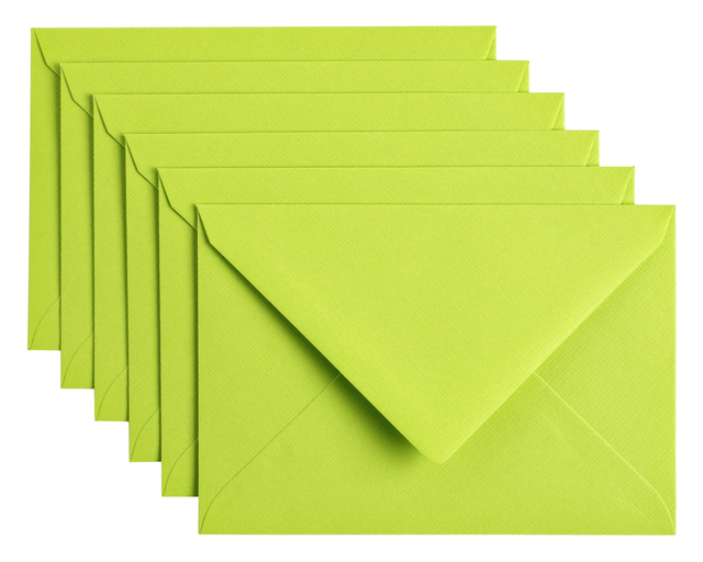 Envelop Papicolor C6 114x162mm appelgroen pak à 6 stuks