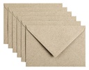 Envelop Papicolor C6 114x162mm kraft grijs pak à 6 stuks