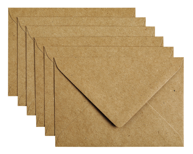 Enveloppe Papicolor C6 114x162mm kraft brun paquet 6 pièces