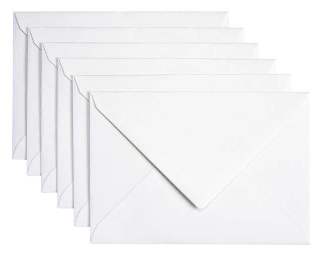 Enveloppe Papicolor C6 114x162mm blanc perle métallisé paquet 6 pièces