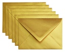 Enveloppe Papicolor C6 114x162mm or métallisé paquet 6 pièces