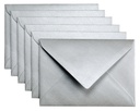 Enveloppe Papicolor C6 114x162mm argent métallisé paquet 6 pièces