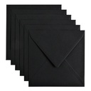 Enveloppe Papicolor 140x140mm noir corbeau paquet 6 pièces