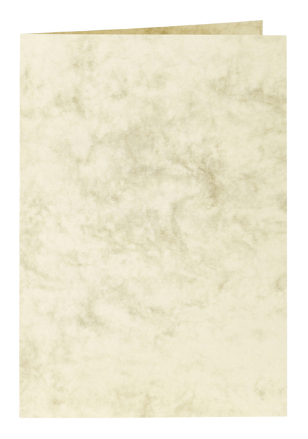 Correspondentiekaart Papicolor dubbel 105x148mm marmer ivoor pak à 6 stuks