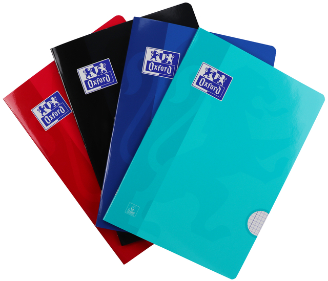 Cahier Oxford School A4 carreau 5x5mm 72 pages 80g assorti