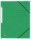 Chemise à élastique Oxford Top File+ A4 3 rabats 390g vert